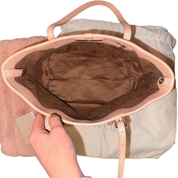 Jimmy Choo Sasha S Star Studded Blush Pink Metallic Tote Bag (EUC) w/ Dustbag - Picture 9 of 16